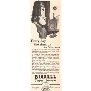 Bissell Carpet Sweeper Grand Rapids MI 1924 Magazine Ad AF7-LJ1